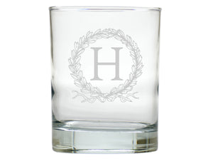Beaufort Crest Double Old Fashion Engraved Glasses