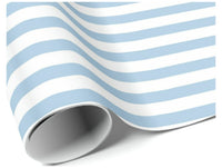 Pale Blue Hydrangea Stripe Gift Wrap Roll