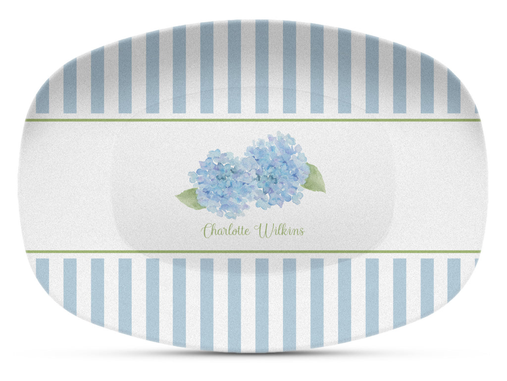 Pale Blue Hydrangea Shatterproof Platter