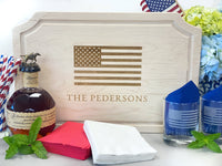 American Flag Double Old Fashion Engraved Glasses
