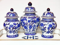 Blue & White Chinoiserie Ginger Jar, Small, Large or XL Ceramic