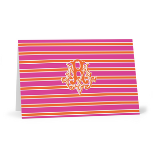 Orange & Pink Fold-Over Stationery