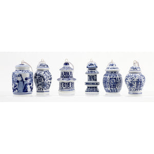 Chinoiserie Porcelain Ornaments, set of 6