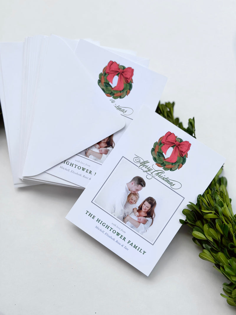 Magnolia Wreath Holiday Card