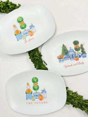 Pumpkin Topiary Shatterproof Platter