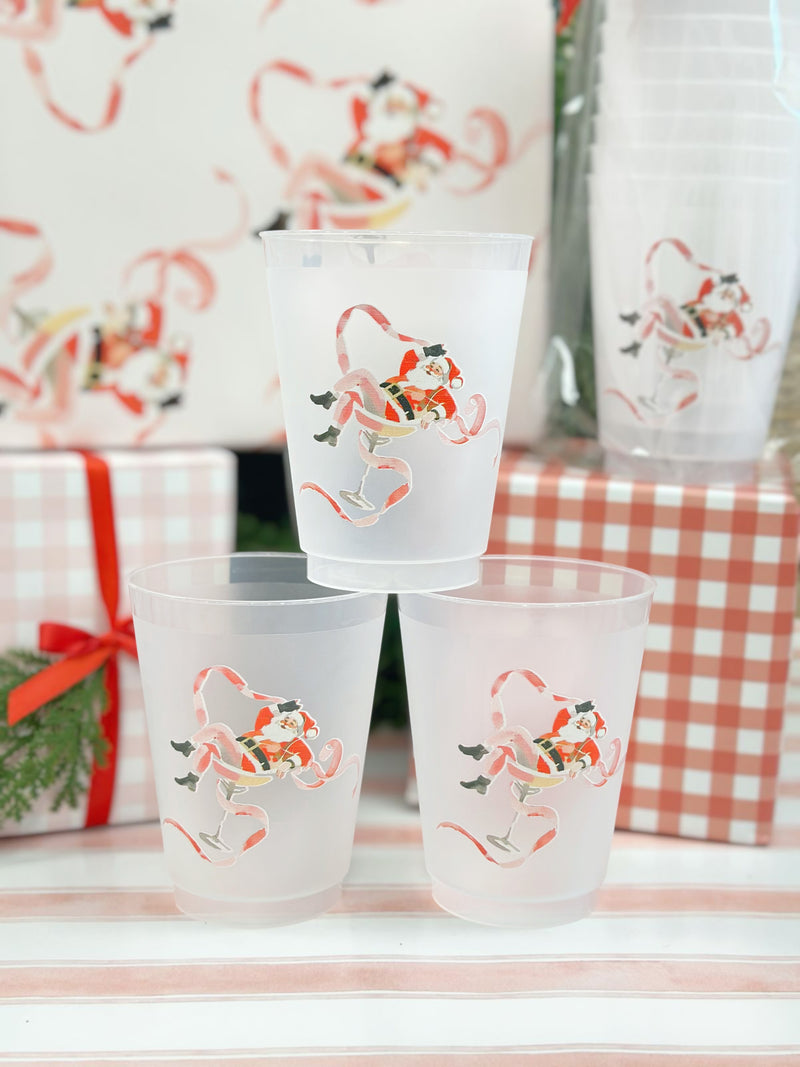 Sippin' Santa Frosted Cups, Set of 10