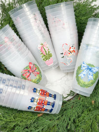 Chinoiserie Cypress Frosted Cups, Set of 10