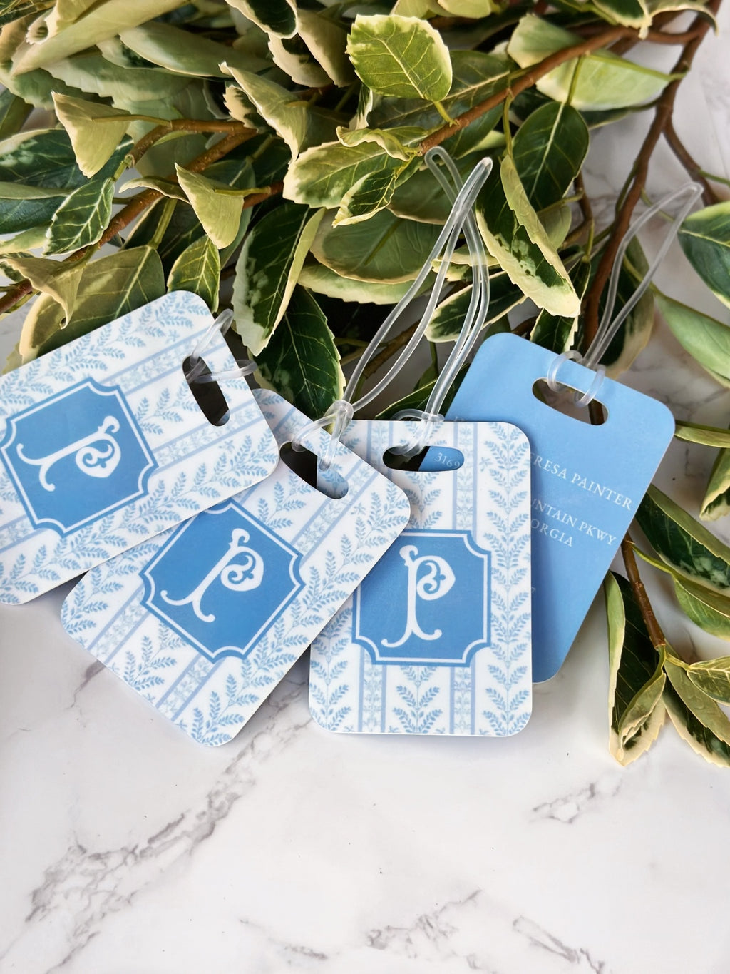 Blue Sea Fern Luggage Tag