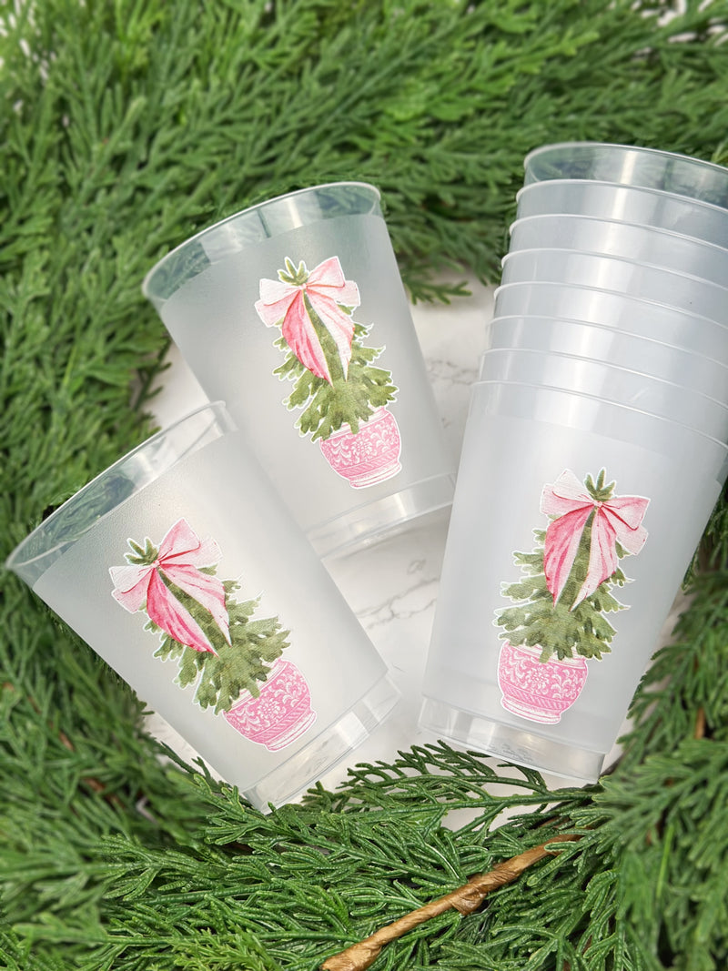 Carnation Christmas Frosted Cups, Set of 10