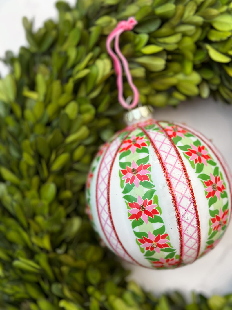 Pink Poinsettia Ornament