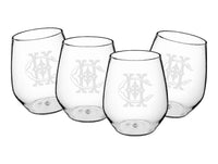 Acrylic Stemless Wine Cups Engraved, Set of 4