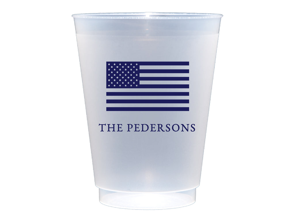 American Flag Frosted Cups, 9oz-24oz
