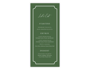 Artichoke Block Menu Cards