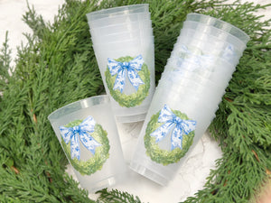 Chinoiserie Cypress Frosted Cups, Set of 10