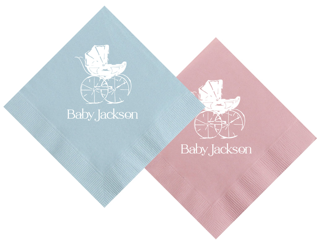 Baby Shower Pram Cocktail Napkins