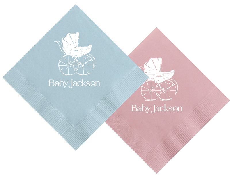 Baby Shower Pram Cocktail Napkins