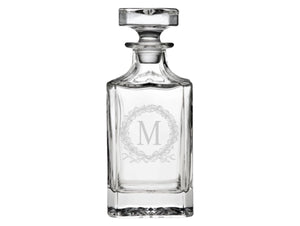 Beaufort Crest Engraved Glass Decanter