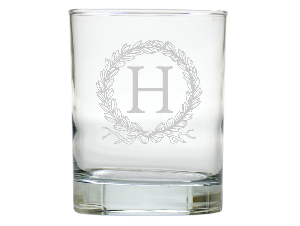 Beaufort Crest Double Old Fashion Glass Engraved, Set of 6