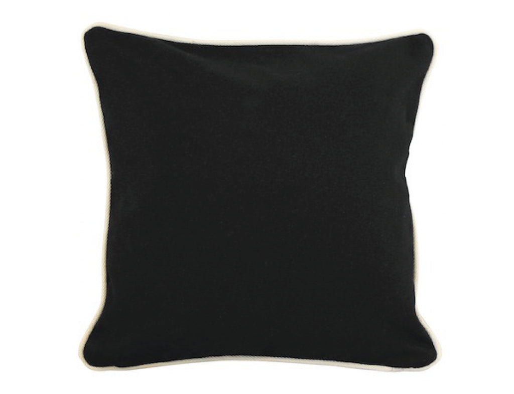 Solid Black Canvas Pillow Cover
