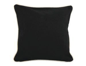 Solid Black Canvas Pillow Cover