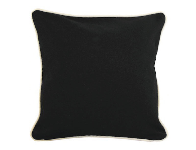 Solid Black Canvas Pillow Cover