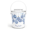 Blue Chinoiserie Baubles Acrylic Ice Bucket