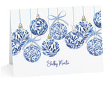 Blue Chinoiserie Baubles Fold-Over Stationery
