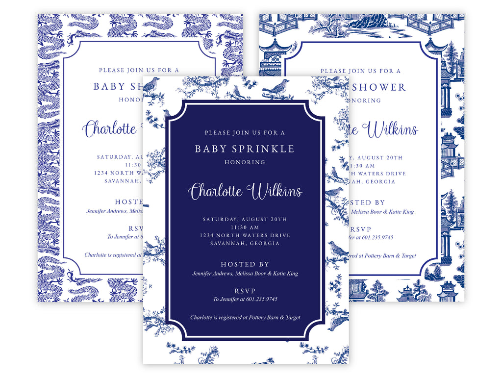 Blue Chinoiserie Invitations