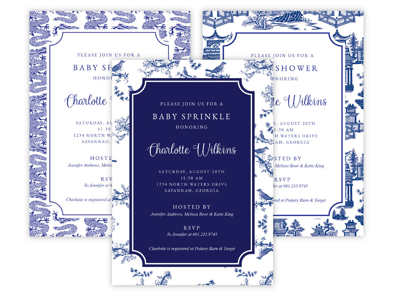 Blue Chinoiserie Invitation