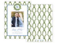 Holiday Card: Blue Chinoiserie Wreath