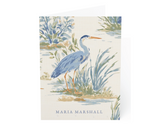 Blue Heron Fold-Over Stationery