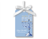 Blue Menorah Gift Tags, Set of 20