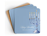 Blue Menorah Coasters