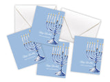 Blue Menorah Enclosure Cards