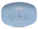 Blue Menorah Shatterproof Platter