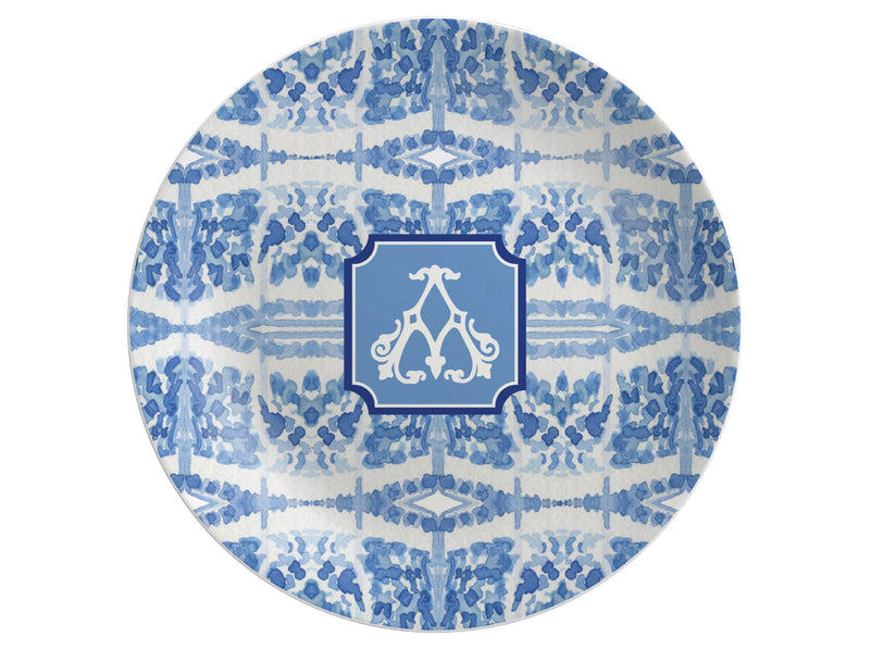 Blue Chinoiserie Watercolor Shatterproof Plate