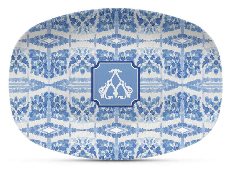 Blue Chinoiserie Watercolor Shatterproof Platter