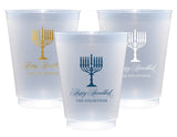 Blue Menorah Frosted Cups, 9oz-24oz