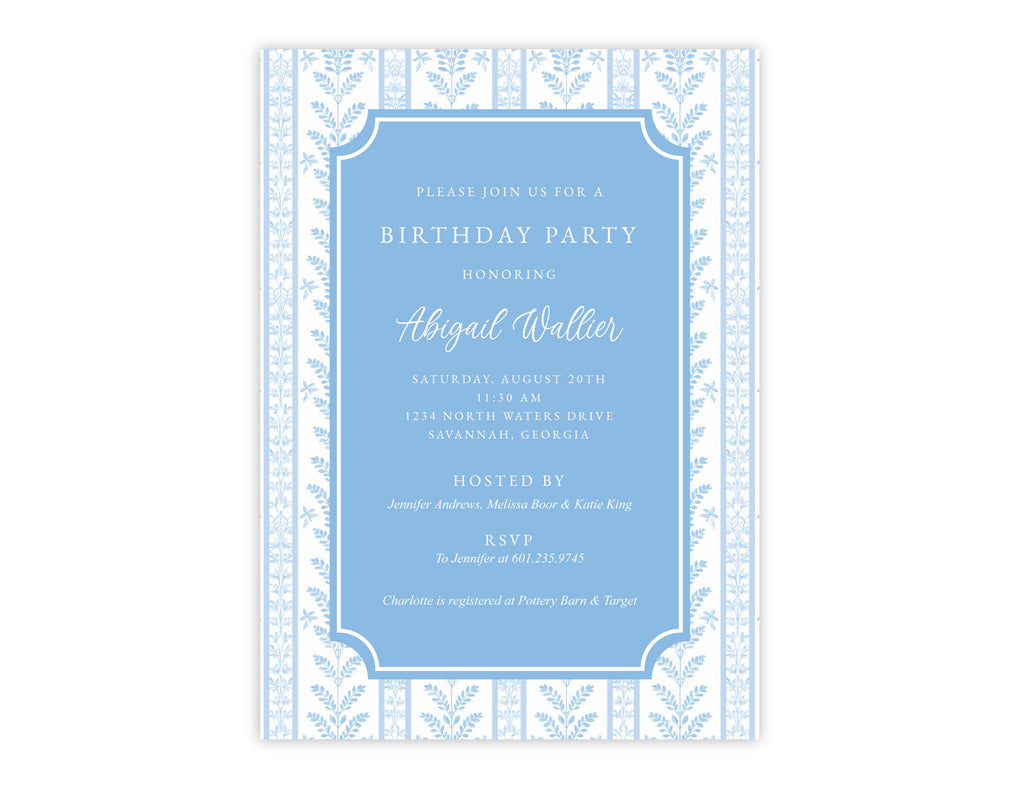 Blue Sea Fern Invitation