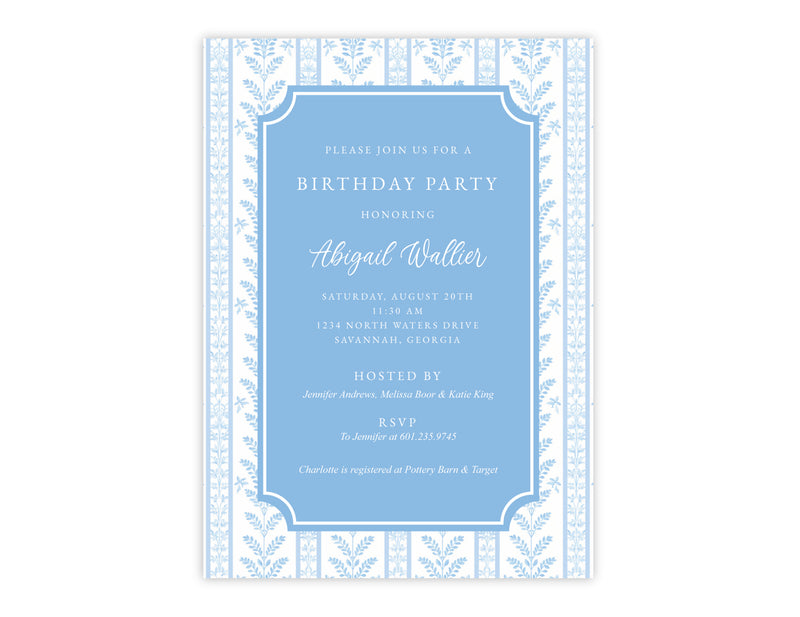 Blue Sea Fern Invitation