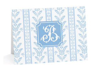 Blue Sea Fern Fold-Over Stationery