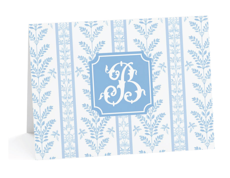 Blue Sea Fern Fold-Over Stationery