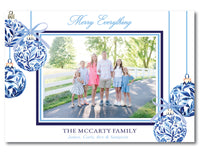 Blue Chinoiserie Baubles Holiday Card
