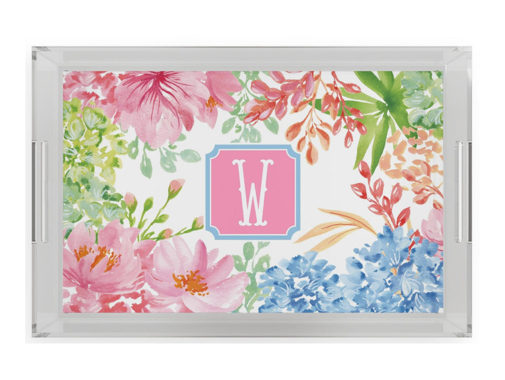 Bouquet Toss Acrylic Serving Tray