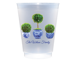 Boxwood Topiary Personalized Frosted Cups