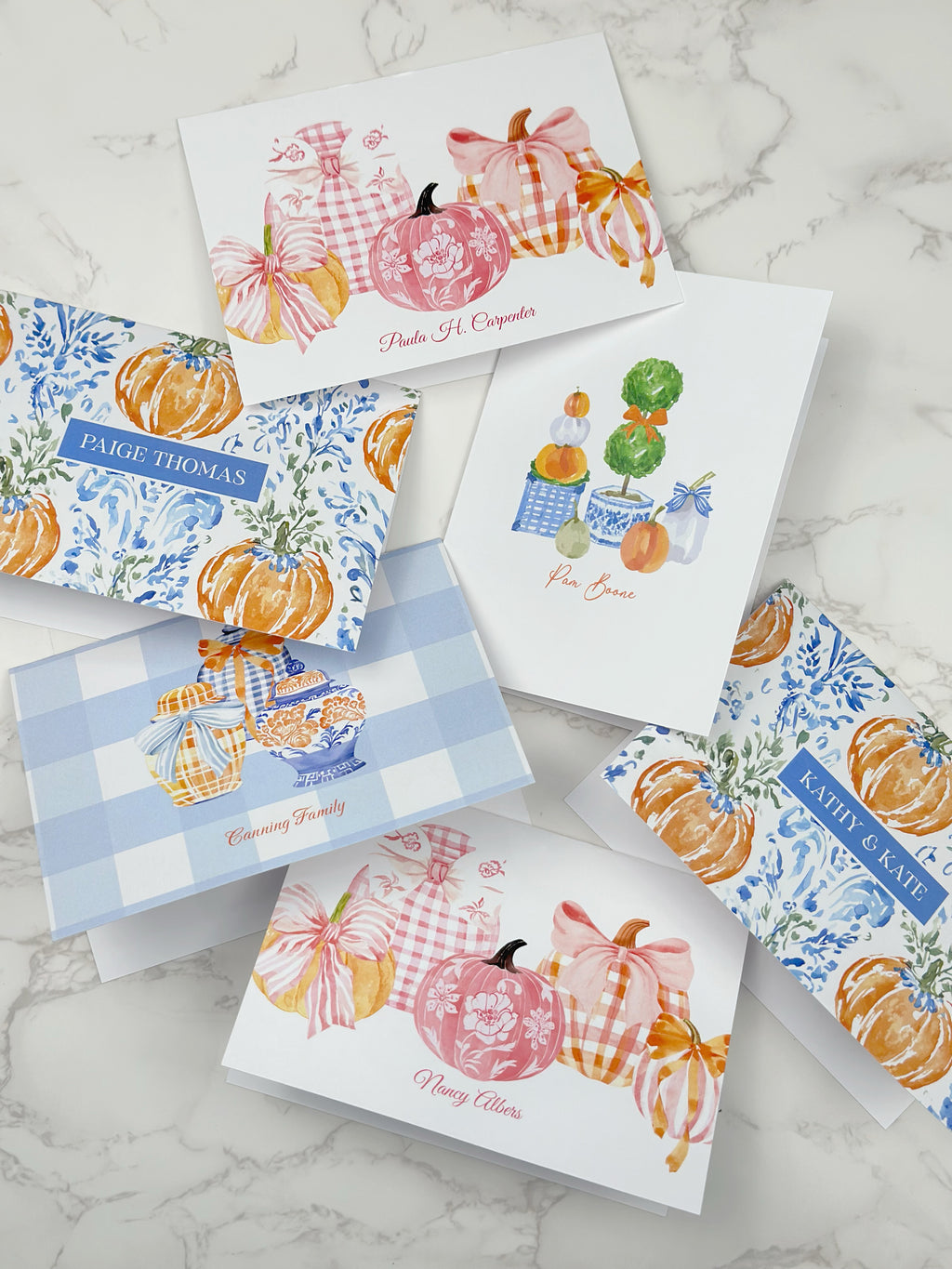 Preppy Pumpkin Patch Fold-Over Stationery