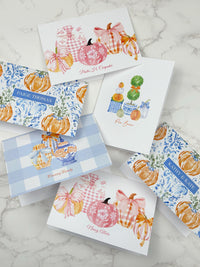 Damask Pumpkin Fold-Over Stationery