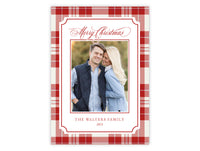Cardinal Plaid Holiday Card
