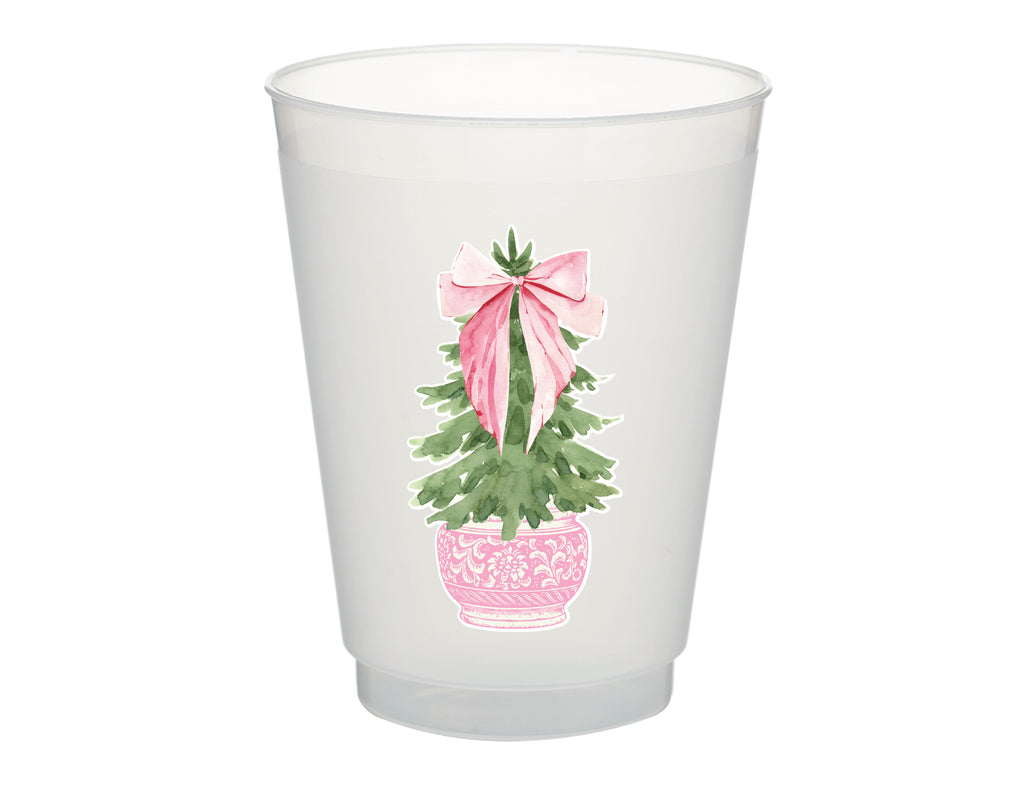 Carnation Christmas Frosted Cups, Set of 10