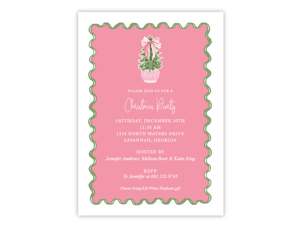 Carnation Christmas Invitation